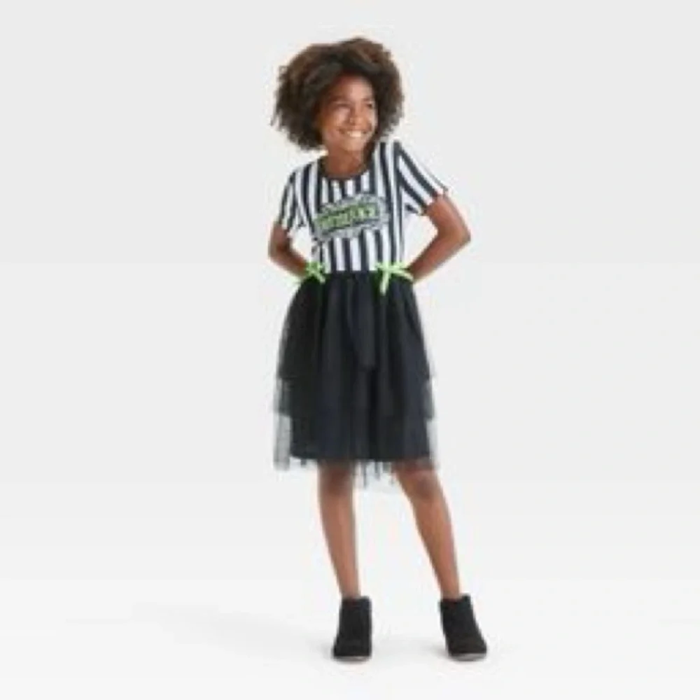 Beetlejuice Tiered Tutu Halloween Cosplay‎ Tween Dress Girls 10/12